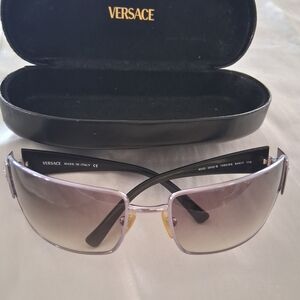 Versace Women's Purple Gradient Rimless Sunglasses